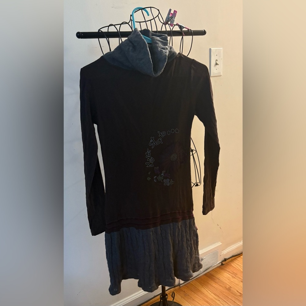 Desigual Kids Black and Gray Casual Dress